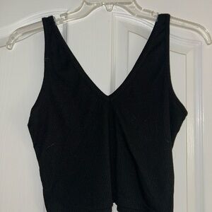 Black Ribbed Women's Top